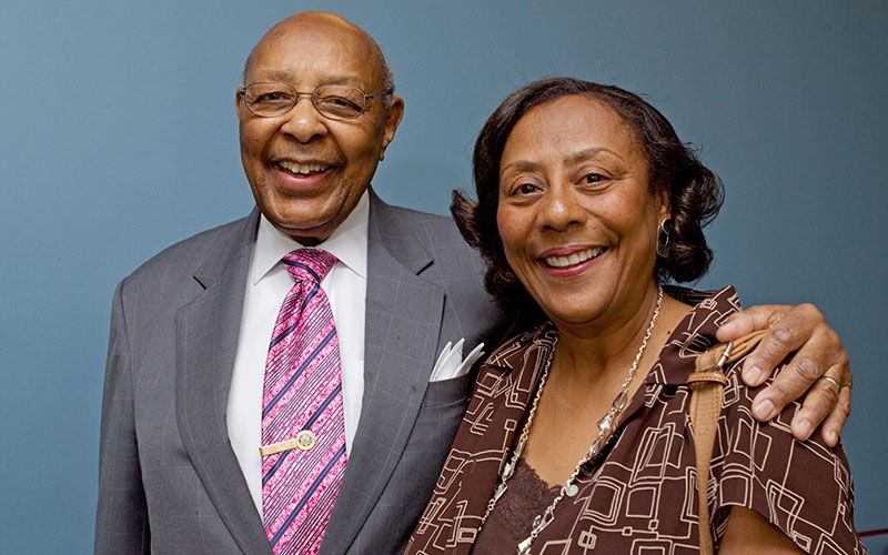 Shelley Stokes-Hammond with her father, former U.S. Congressman Louis Stokes, in 2012