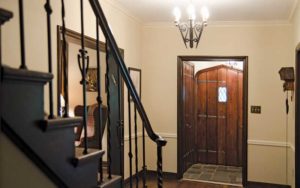 Restored front hall of 1920s era Shaker home
