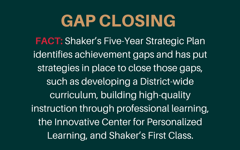Gap closing statement from Shaker Schools
