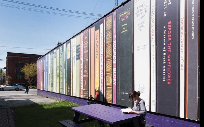 Book mural in the Larchmere district of Shaker Heights