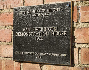 Plaque from the Shaker Heights Landmark Commission