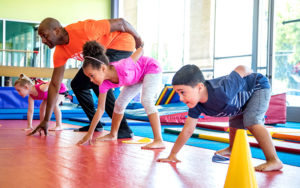 Kids and teacher at the Little Gym of Shaker Heights