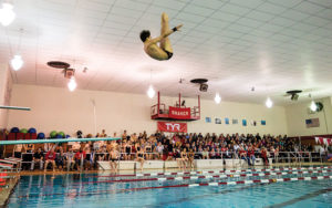 Shaker Heights diver Lyle Yost in mid-air