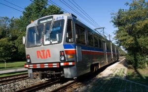 Rapid train in Shaker Heights, Ohio