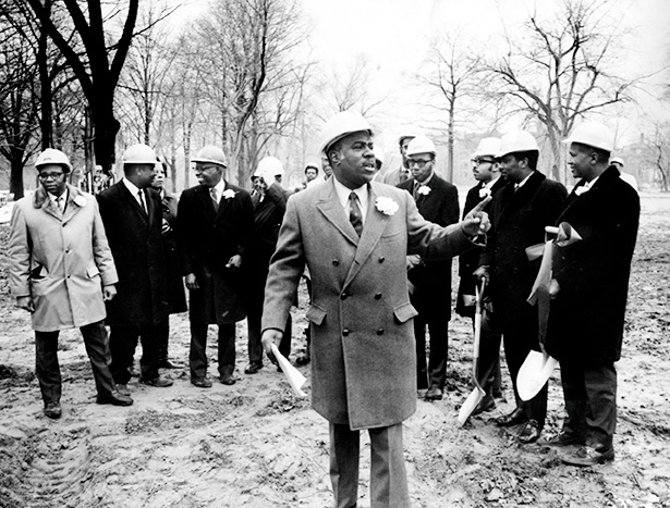 Madison at the groundbreaking of Park Place apartments on East Boulevard, circa 1967.