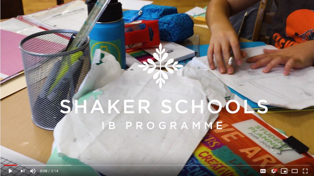 Still from opening screen of Shaker Schools video
