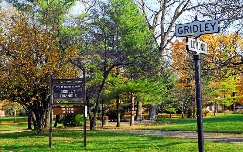 Gridley Triangle Park in Shaker Heights