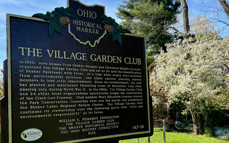 Ohio Historical Marker for the Village Garden Club