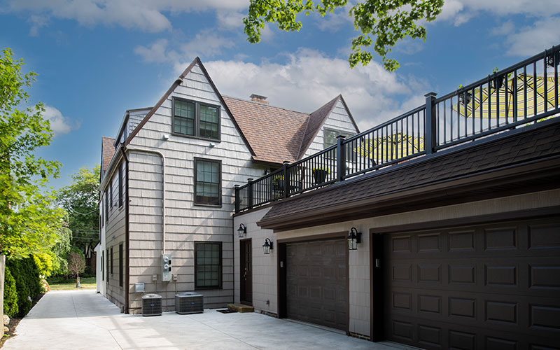 New attached garage of Winslow Road home