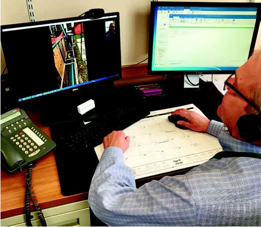 A remote video inspection in progress