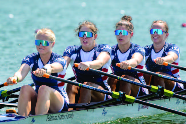 Sophie Calabrese rowing with Team USA