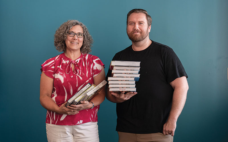 Bertram Woods Manager Lynne Miller and Circulation Manager Jim Bagwell started Cook the Book.