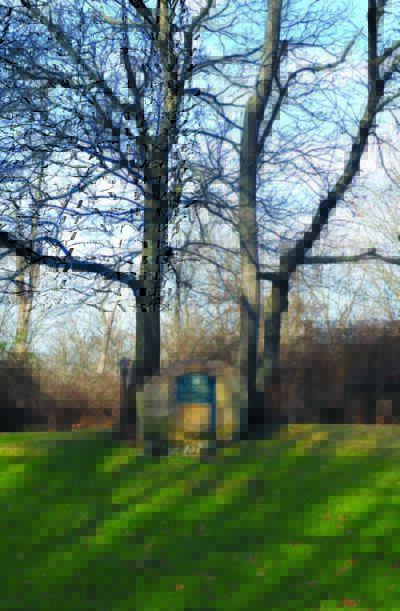 Grave marker on South Park Blvd.