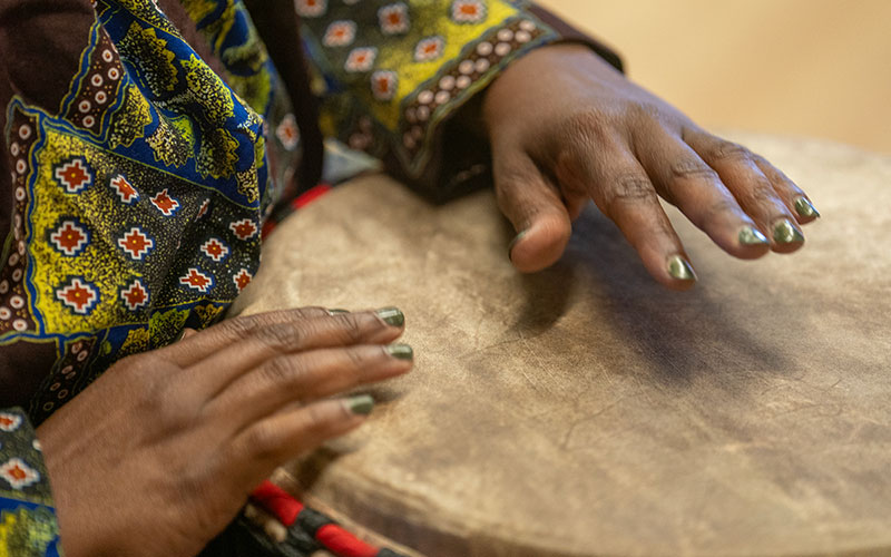Percussion adds another dimension to the Poetry Jam experience