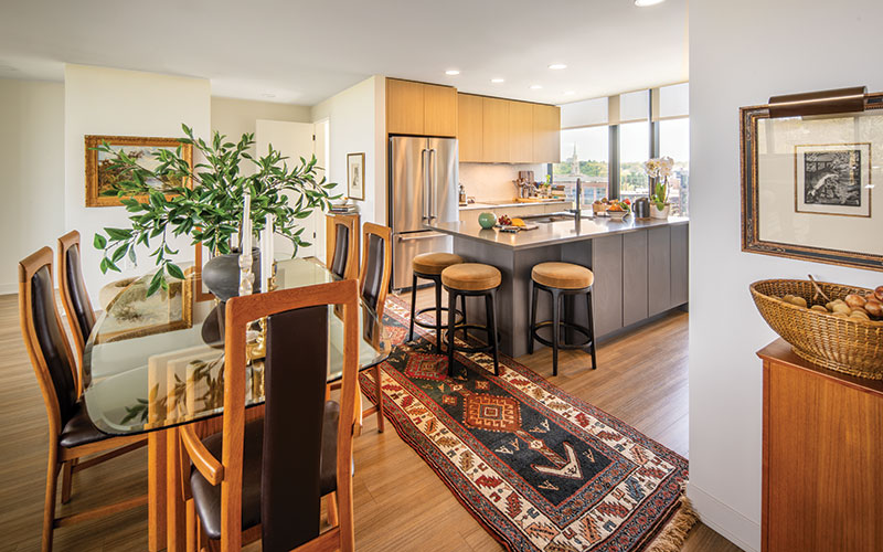 The apartments kitchen and dining area