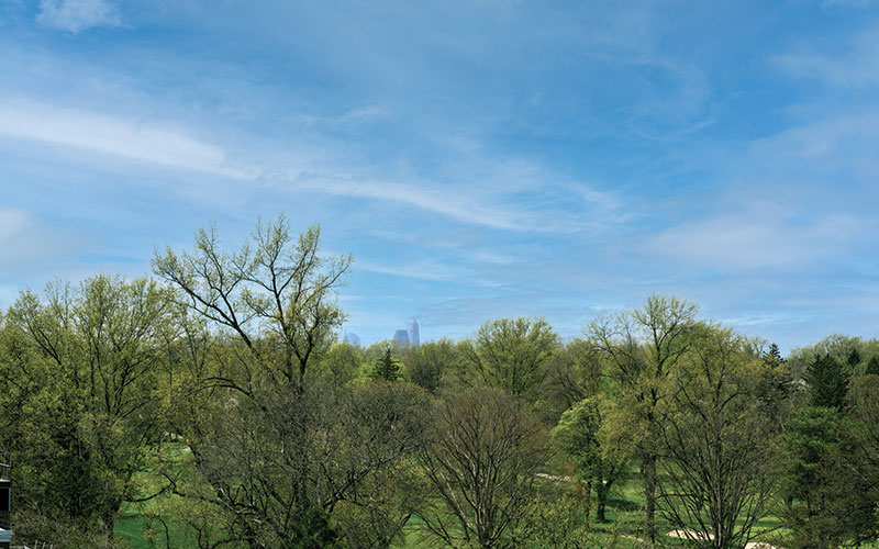View from the Anders living room to downtown Cleveland