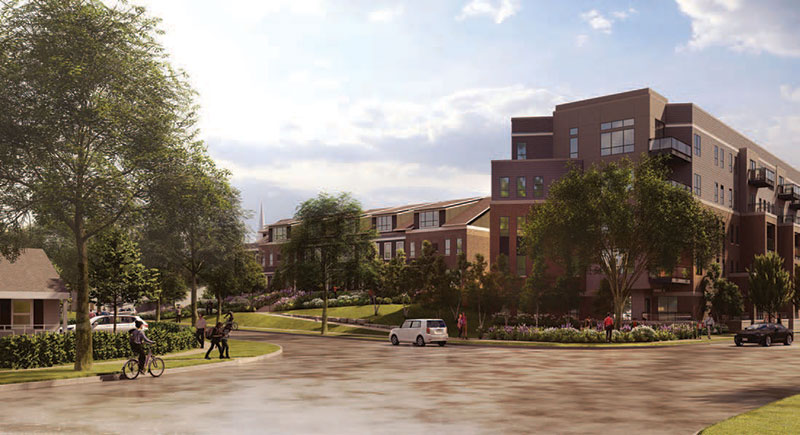 Rndering of Arcadia from intersection of Fanrsleigh and Helen roads