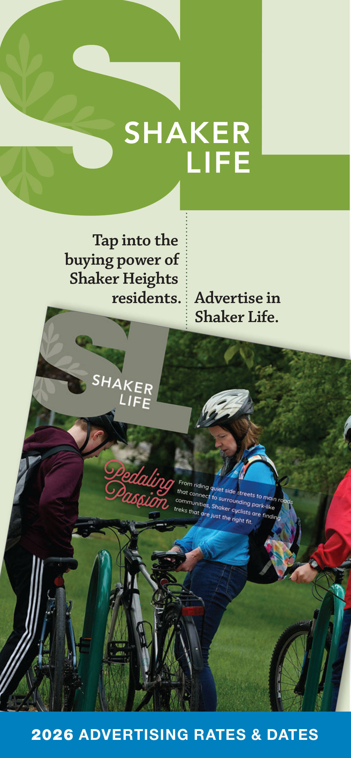 Cover of 2026 advertising rate card for Shaker Life magazine