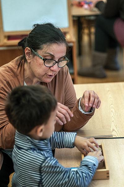 Teacher working with a student at the Hanna Perkins Center