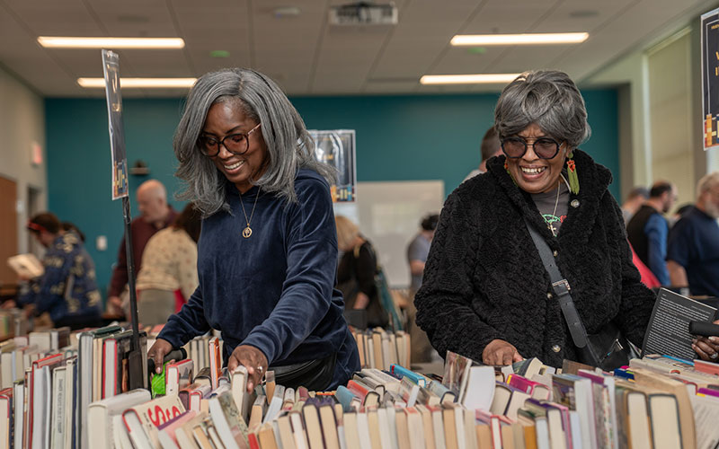 Shoppers at the annual book sale
